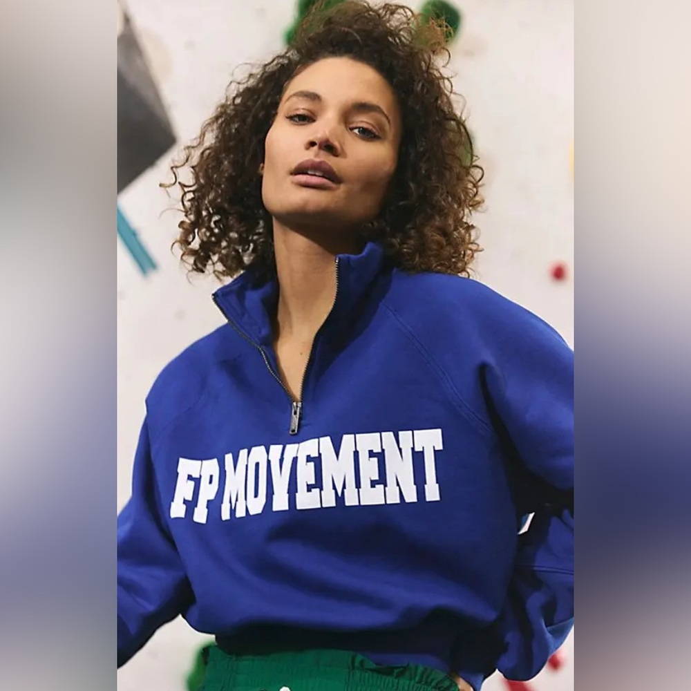 (Sold)NWT FREE PEOPLE Movement
For The Win Logo Half Zip Top - Athlete Blue - Picture 1 of 14